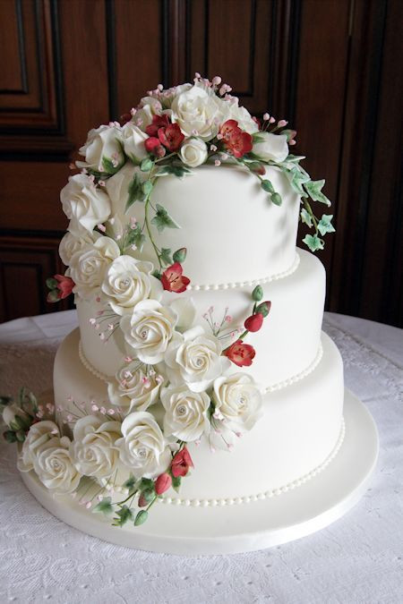 Waterfalls Wedding Cakes
 Emily Wedding Cake decorated with a waterfall of