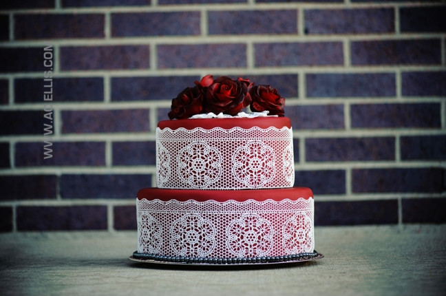 Wedding Cakes Sioux Falls Sd
 Red Lace Wedding Cake The Cake Lady Sioux Falls