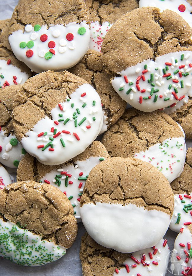 White Chocolate Christmas Cookies
 White Chocolate Dipped Ginger Cookies